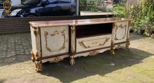 Bisa COD Bufet tv jati retro motif marmer