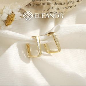 Bông tai nữ chuôi bạc 925 Eleanor Accessories khuyên tai hình vuông basic phụ kiện trang sức 2235