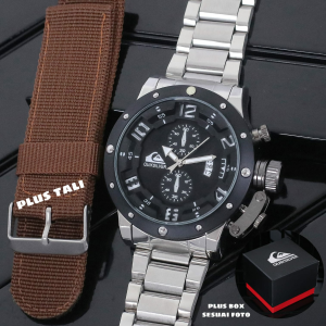 Jam tangan pria QUIKSILVER rantai stainless premium 142