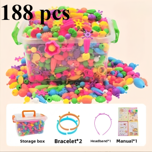 Childrens DIY bead girl jewelry accessory making kit creative necklace bracelet and ring DIY Ideal Christmas and Birthday gif