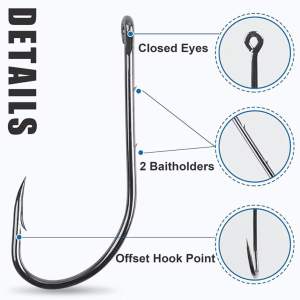 Silver Fishing Hooks 100Pcs Baitholder Bait Hook High Carbon Steel Silver Long Shank Fishing Hooks with 2 Baitholder Barbs
