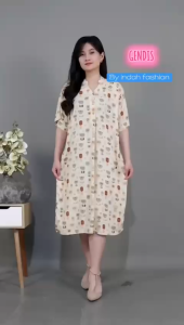 Dress lengan pendek / Daster cantik busui frendly / Daster kekinian / Homedress / Daster nagita