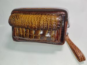 Tas Tangan Pria Handbag Kulit Buaya Simpel Keren Mahkota Kulit Merauke