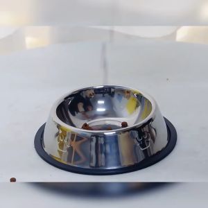 chén inox hình chân cún không màu cho chó mèo ( 6 size ) - T3 PETS SHOP