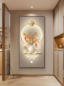 Modern Minimalist Entrance Painting High-Grade Green Plant Hallway Corridor Aisle Hanging Painting Lucky Persimmon Meaning Good Mural