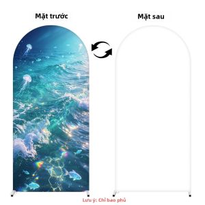 Phông Nền Hình Vòm Chủ Đề Đại Dương Mùa Hè Tấm Vải Thun Co Giãn Tái Sử Dụng Cho Tiệc Bãi Biển Ngoài Trời Tiệc Sinh Nhật Đám Cưới Đồ Trang Trí Tiệc VIKAMA