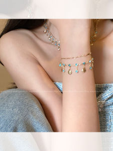 PINK EMPRESS | Stylish Blue Gemstone Seashell Female Bracelet