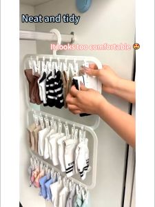 COD Household Wardrobe Baby Hanger Storage Wardrobe Baby Hanger Non-Marking Storage Windproof Drying Hanger