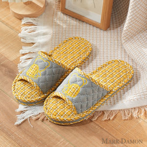 รองเท้าแตะพื้นผิวลื่นป้องกันการลื่นสามชั้นหนาแบบใหม่สำหรับคู่รักผู้ชายและผู้หญิง รองเท้าแตะในร่มแบบไม่ทำเสียง รองเท้าแตะพื้นผิวเรียบเนียน