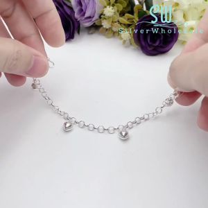 SilverWholesale #BB108 Original Silver Kids/Baby/Newborn Anklet Bracelet (Rantai Kaki/Tangan/Gelang Kanak/Budak/Bayi)