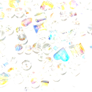 Beadia Manik Kristal Manik Heart / Hati Peach AB Transparan - Manik Faceted Glass untuk DIY Gelang Kalung Aksesori