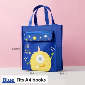 Childrens Cartoon Art Bag Portable Canvas Document Bag Tutee Bag School Supplies Handheld File Bag over 25 Items