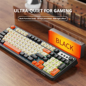 EWEADN G98 Gaming Office Keyboard film with rainbow Backlit USB Wired Computer External Quiet Digital areaDigh appearance