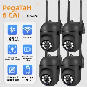 Camera An Ninh Ngoài Trời PEGATAH 8MP HD PTZ WiFi Với Tính Năng Tự Động Theo Dõi Chuyển Động Người Tầm Nhìn Ban Đêm Màu Sắc Âm Thanh Hai Chiều Zoom 5X Ứng Dụng O-Kam Pro