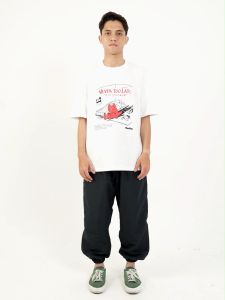 Moutley Kaos Pria Lengan Pendek Oversized Fit Katun Never Too Late OL-M140125