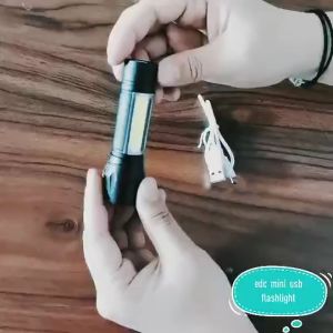 LAMPU SENTER Mini LED Zoom Super Terang Swat Police Light Rechargeable / Lampu Pencahayaan Mini Untuk Camping Piknik Hiking