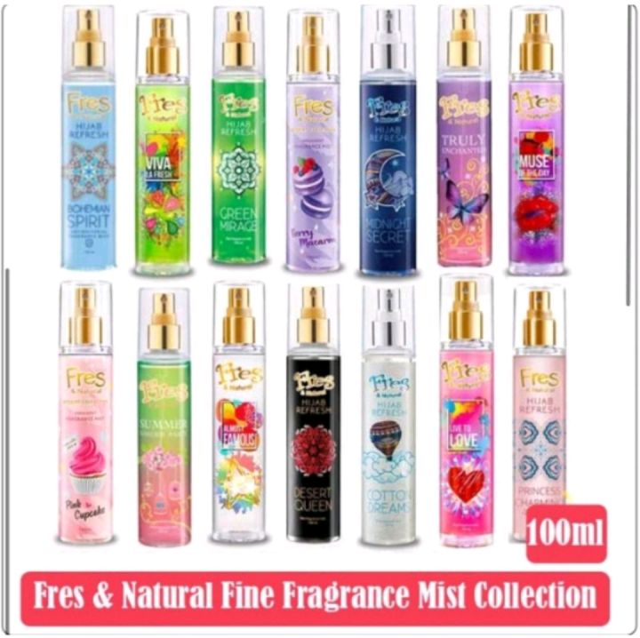 FRES & NATURAL Fine Fragrance Mist Cologne Dessert Hijab Mix And Match ...