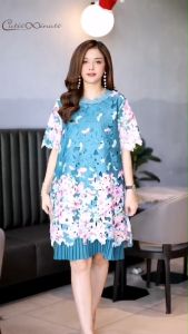 Cutie Minute เดรสลูกไม้เนื้อหนาเกรดพร้อมลูกไม้พิมพ์ลายสวยมาก 46