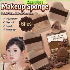 CozyNest Premium Velvet Makeup Sponge Set - Soft Thick Multi-Pack for BB Foundation Air Cushion - 6Pcs