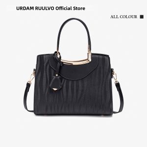 URCDN RDALVO | Elegant Black Pleated Tote Bag