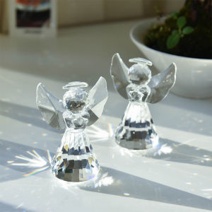 Clear Crystal Angel Statue Glass Angel Statue Collectible Christmas Birthday Home Decor Gift