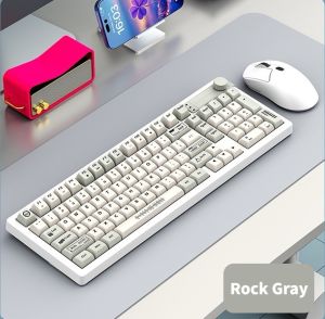 NexusClick 2.4G Wireless 98 Keys Ergonomic Keyboard Mouse ComboMechanical Feel Power Saving Set for Gaming Laptop PC Office Use