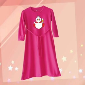 Gamis panjang anak perempuan usia 2-9 tahun Mixue Kupu bahan Babyterry