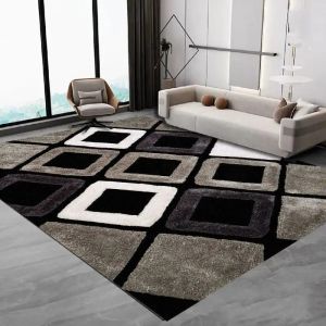 VIKAMA Vintage Non-slip Flannel Rug Large Soft for Living Room Bedroom Home Decor Mat
