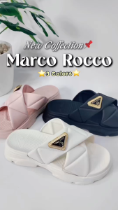 Marco Rocco รองเท้าแฟชั่นผู้หญิง สายไขว้ กันลื่นและทนทาน พื้นนุ่ม วัสดุ EVA ใส่ในบ้าน ลางแจ้ง ลำลอง รองเท้าสวม MR8022