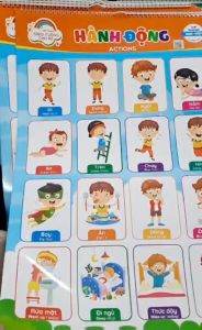 Bộ tranh treo tường cho bé - Song ngữ Anh Việt - 10 chủ đề - Quét mã QR