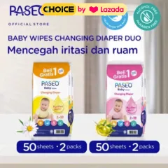 Paseo Baby Wipes Buy 1 Get 1 50 Sheet | Tisu Basah | Tisu Basah Ganti Popok | BPOM | HALAL | Buatan Lokal