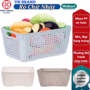 Rổ Chữ Nhật HOKORI Cao Cấp 3318 Siêu Bền Dẻo VIỆT NHẬT - Đựng Rau Củ Quả Rửa Thực Phẩm