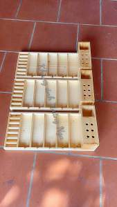 khay đựng tông đơ kéo lược mẫu mới uy tín chất lượng màu gỗ kt 58x25cm