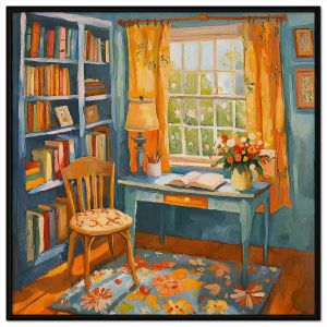 Tranh vẽ góc học tập. Tranh treo tường dán tường sơn dầu tranh trí canvas. CGI-1412