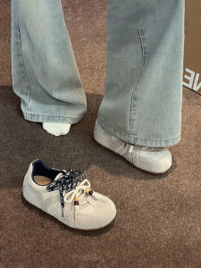 round Head Cute Retro Niche Deqin Shoes Womens 2025 New Heightening Breathable Casual Sports Agan Board Shoes