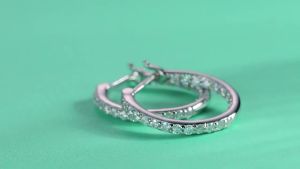 Certified 925 Silver with 18K Gold-Plated Moissanite Hoop Earrings Sparkling Wedding Fine Jewelry Earrings for Women