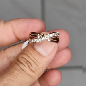 Girlie ACC - Cincin X Aksesoris Fashion Anti Luntur & Karat - Cincin Titanium Wanita Warna Rose Gold