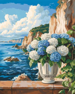 DIY Oil Painting By Numbers Flower Acrylic Paint By Numbers Sea Mountain Digital Oil Painting Vase Acrylic Paint Home Decor