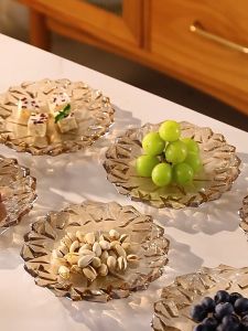 Dĩa trái cây thủy tinh đĩa chưng hoa quả Khay tô đĩa đựng bánh kẹo thủy tinh Dĩa hoa quả dĩa bánh kẹo