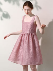 Miccbeirn | Silk Texture Sleeveless Dress High Waist A-Line Skirt French Sweet Doll Style Summer Fashionable Slimming Mid-Length Gown