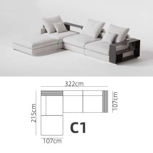 Italian Luxury Double-Sided Sofa Back to Back Large Flat Layer Cream Style Designer Velvet Fabric Combination Sofa