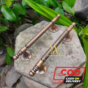 Tarikan Laci Lemari Kuningan Antik Polos 19 cm 2 pcs