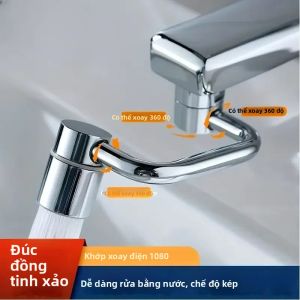 Thép Không Gỉ 1080 °   Phụ Kiện Vòi Bếp Xoay Đa Năng Chống Nước Hai Chế Độ Dùng Được Cho Bồn Rửa Nhà Tắm Kèm Bộ Chuyển Đổi