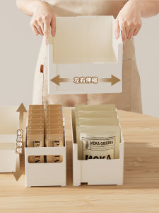 Kitchen Cabinet Storage Box Drawer Style Deep Cabinet Organizer Desk Top Mess Sorter Right Angle Design Pull out Style Basket