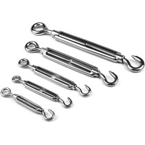 M4 M6 M8 304 Stainless Steel Hook And Eye Turnbuckle Durable Heavy Duty Turn Buckle