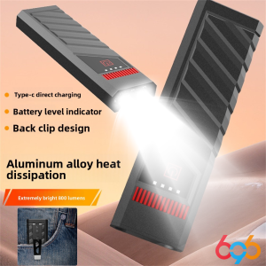 New Strong Light Lllumination Flashlight Outdoor Ultra Bright Thin Flat Portable Tail Magnetic Emergency EDC Tactical Flashlight