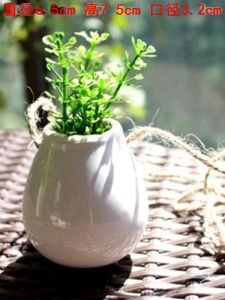 Hanging Ceramic White Egg-shaped Cute Small Flower Vase Succulent Planter Hydroponics Hanging Flower Pot Creative New Model