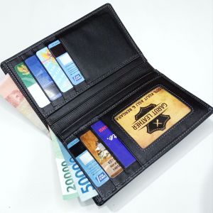 Dompet Kulit Pria 3/4 100% Kulit Tanpa Slot Tengah