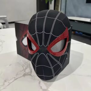 Bandai | In Stock Miles Spider‑Man 1:1 Role Play Mask Chin Control With Movable Eyes Manually Control Cosplay Toy Gift for Boys