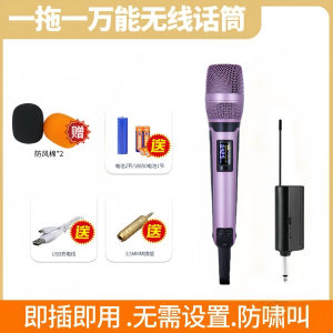 KK205 Electroplated Silver Wireless Microphone Model One to Two Outdoor Stage Performance Family KTV Handheld Mic for Sound Card